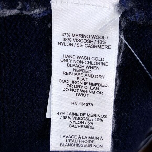 VINEYARD VINES Sweater Mens XL Blue 1/4 Zip Pullover Fair Ilse Stripe Wool $188 - Picture 5 of 9